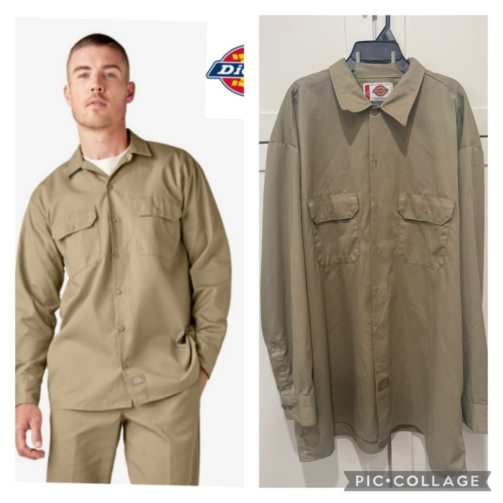 Dickies Men's Button-Down Chest Pocket
Long Sleeve Work
Shirt